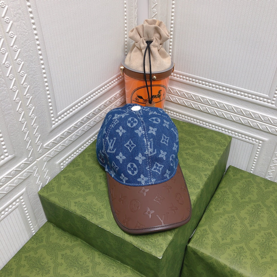 Luxury denim baseball cap by Louis Vuitton