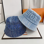 Luxury denim designer bucket hat