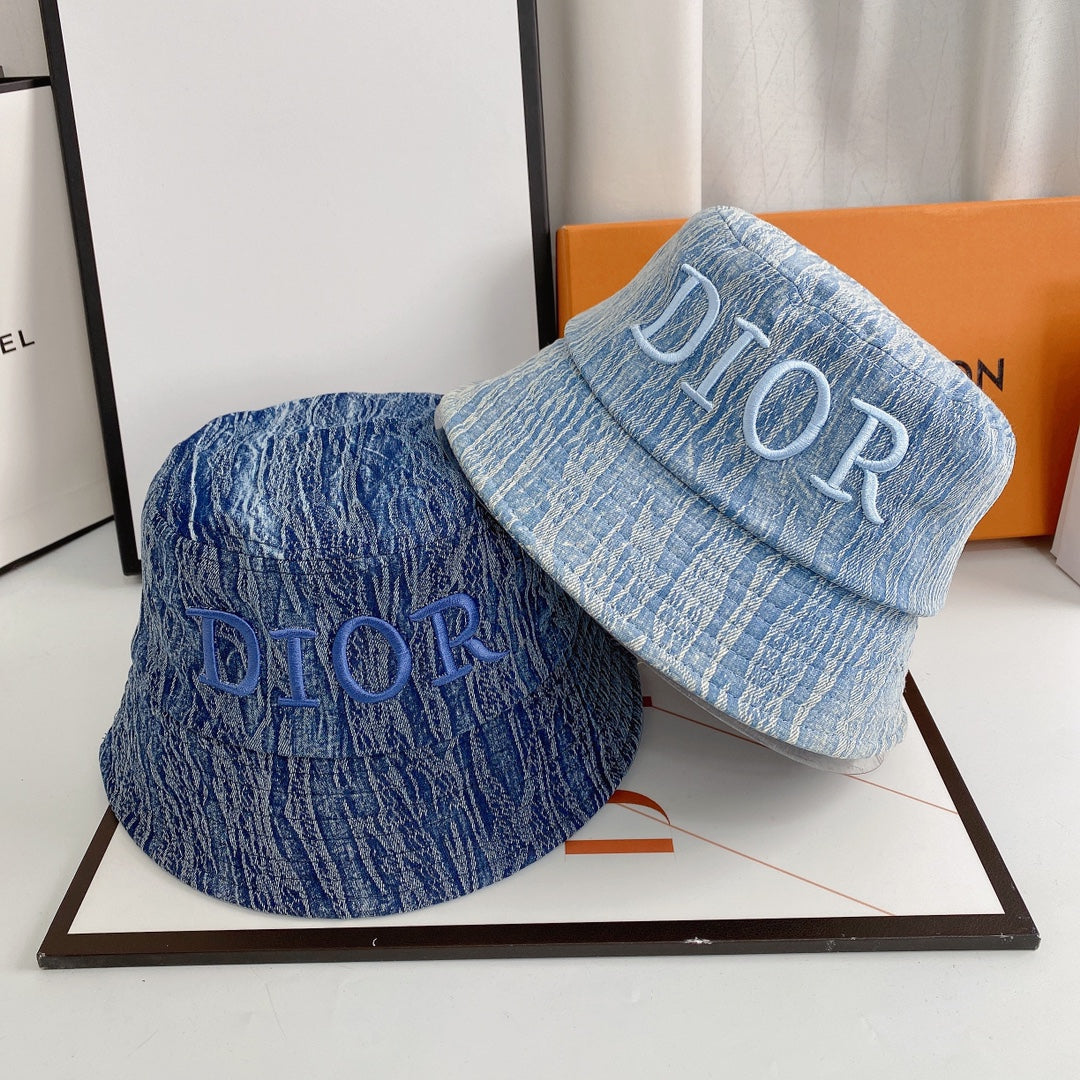 Luxury denim designer bucket hat