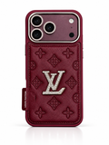 Louis Vuitton Burgundy embossed case for iPhone 18 Pro Max – front view
