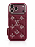 Louis Vuitton Burgundy crystal case for iPhone 18 Pro Max – front view