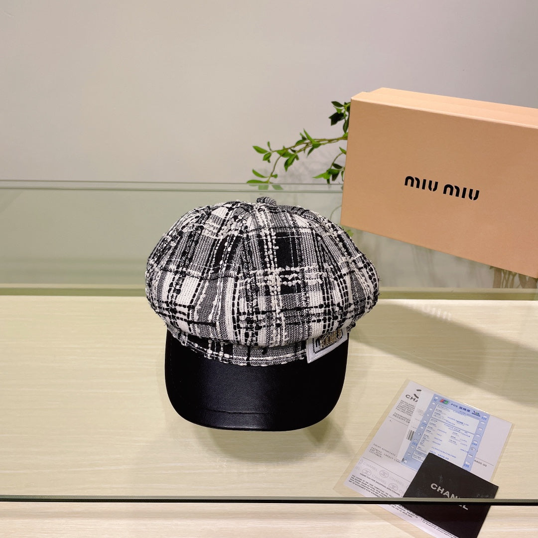Miu Miu Leather Visor Cap