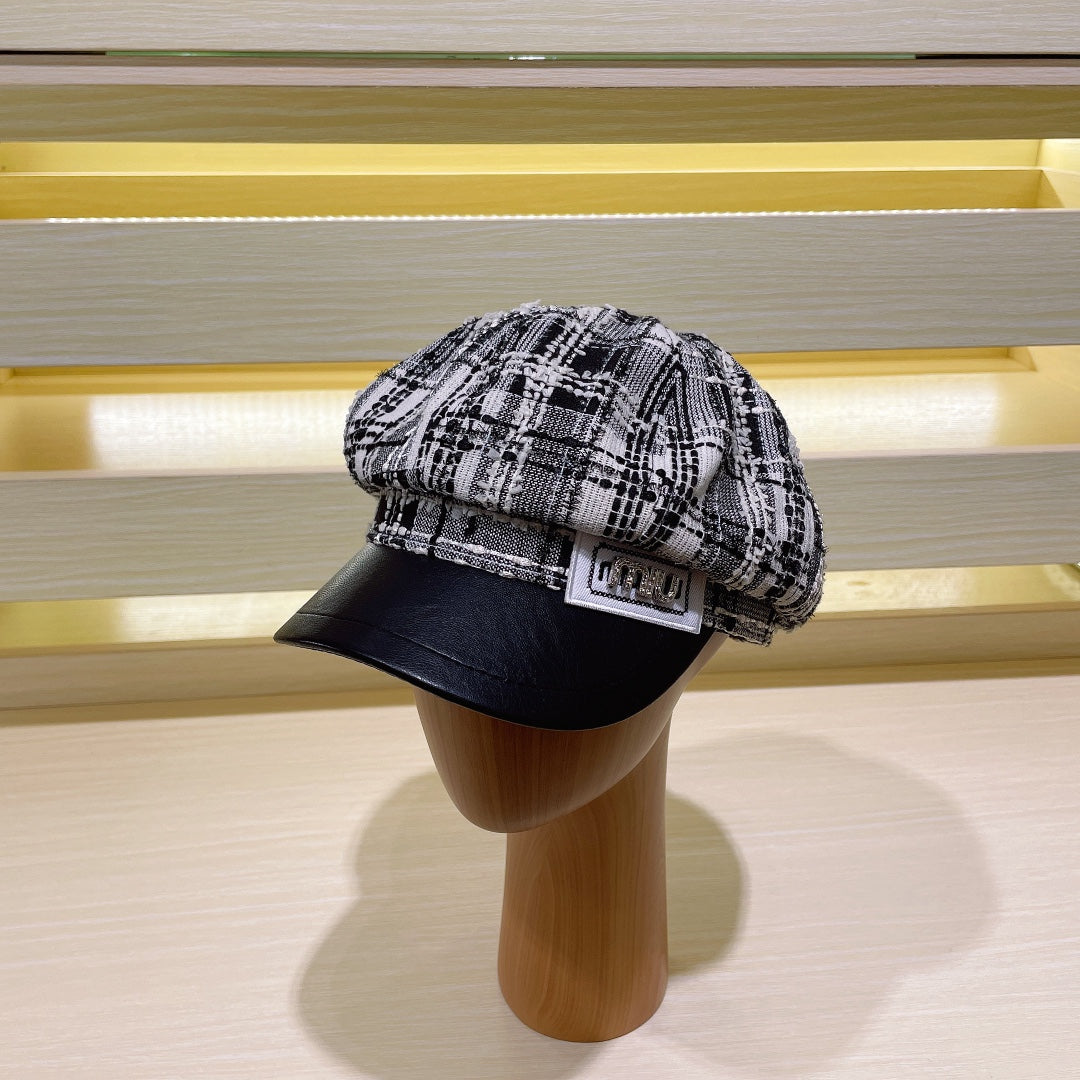 Miu Miu Tweed Newsboy Cap