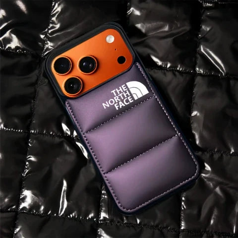 The North Face Puffer Jacket iPhone 17 Case – Shockproof Winter Style Cover for iPhone 17, 16, 15, 14