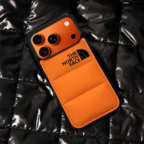 The North Face Puffer Jacket iPhone 17 Case – Shockproof Winter Style Cover for iPhone 17, 16, 15, 14