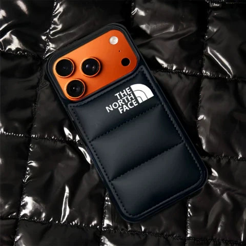 The North Face Puffer Jacket iPhone 17 Case – Shockproof Winter Style Cover for iPhone 17, 16, 15, 14