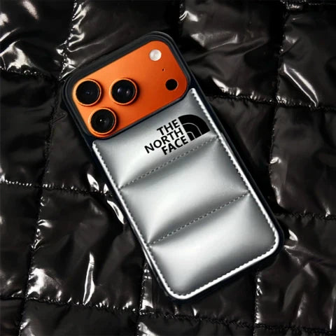 The North Face Puffer Jacket iPhone 17 Case – Shockproof Winter Style Cover for iPhone 17, 16, 15, 14