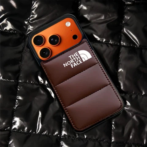 The North Face Puffer Jacket iPhone 17 Case – Shockproof Winter Style Cover for iPhone 17, 16, 15, 14
