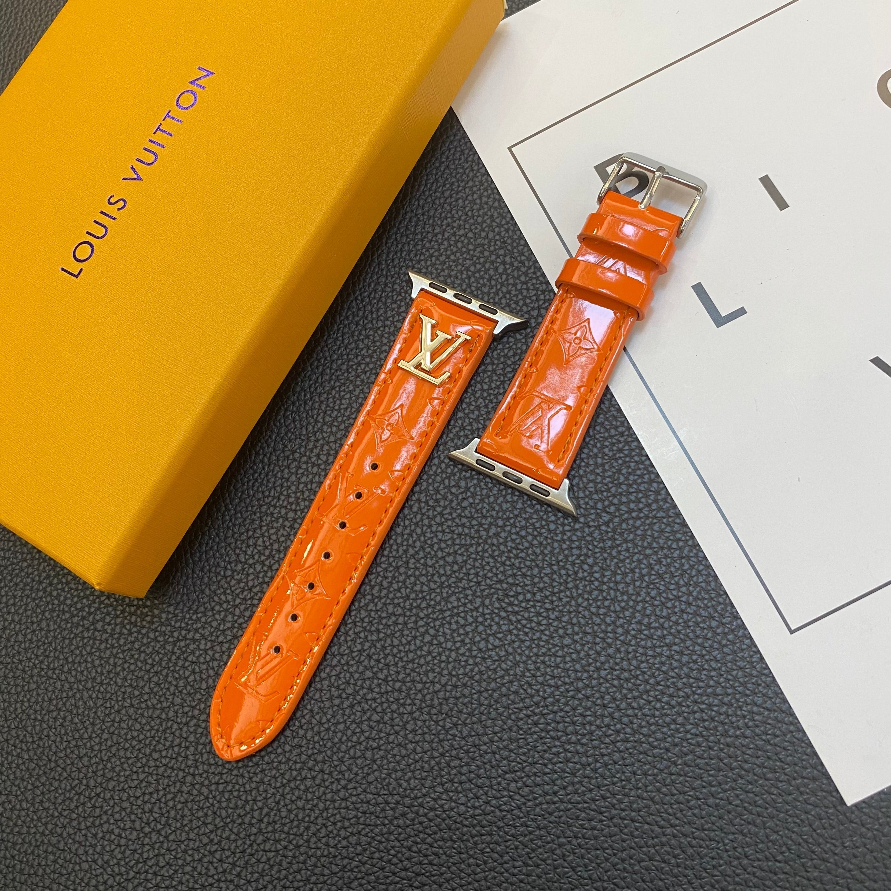 Orange Louis Vuitton Apple Watch Strap
