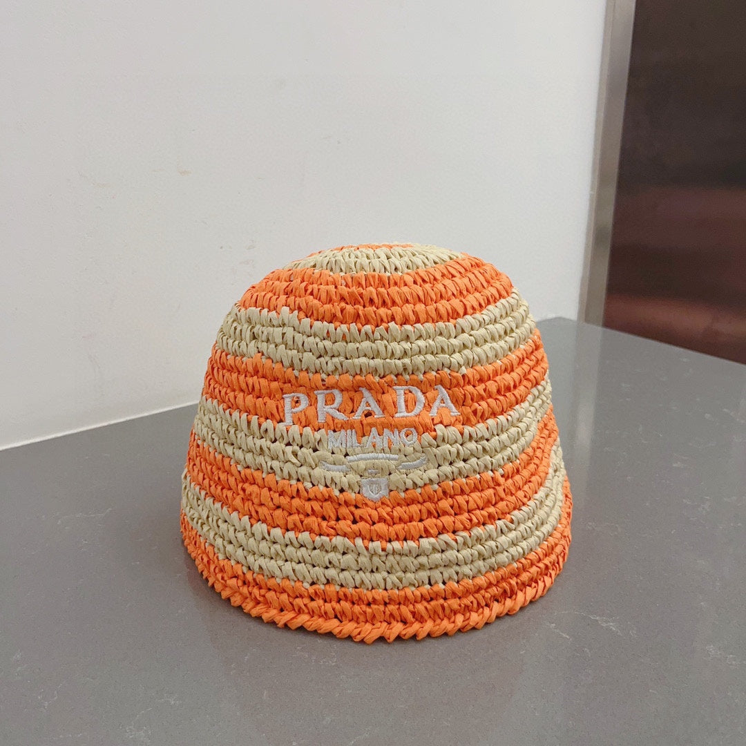 Orange Prada beach hat