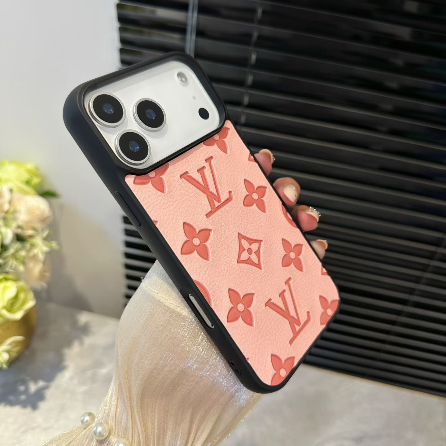 Pink Louis Vuitton iPhone 17 Pro Max case 