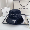 Prada Milano plush faux fur bucket hat