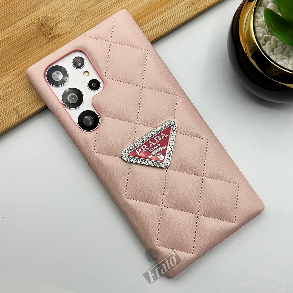 Prada Samsung Galaxy Case Peach Puff Leather S26 Ultra
