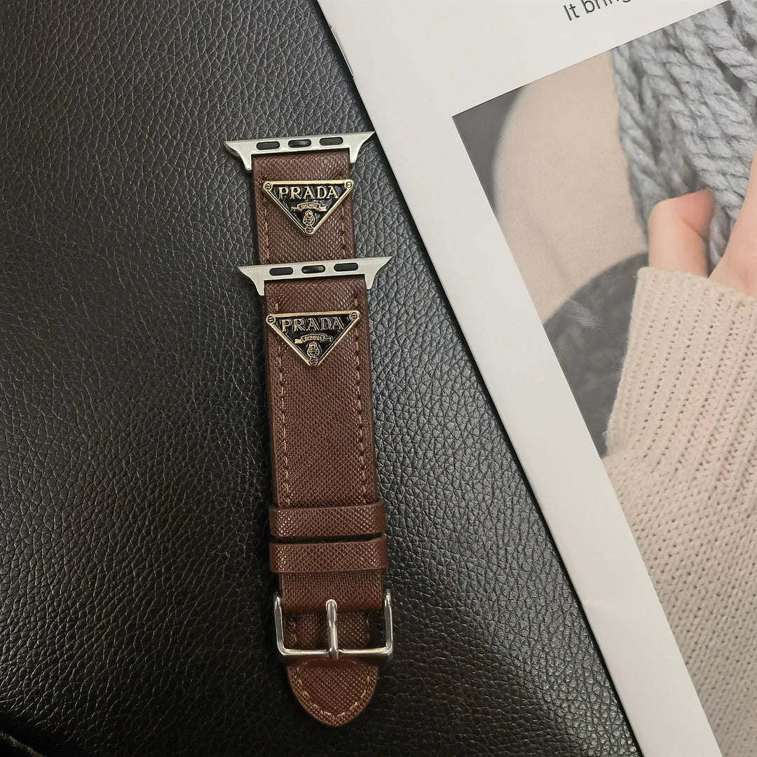 Prada Triangle Apple Watch Strap Brown