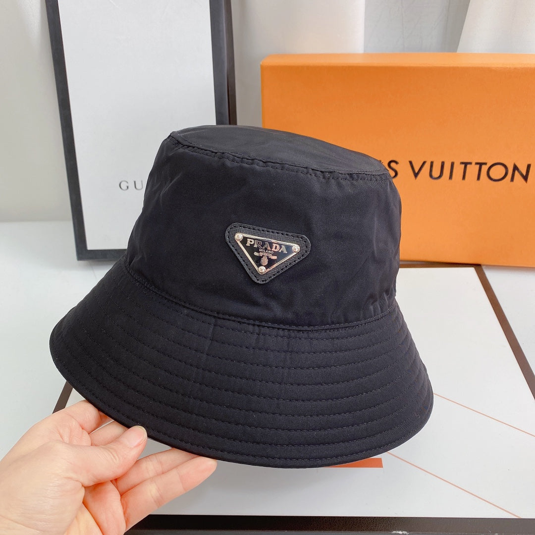 Prada designer bucket hat side view