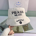 Prada embroidered bucket hat front view
