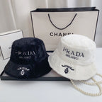 Prada embroidered plush hat