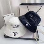 Prada faux fur designer bucket hat