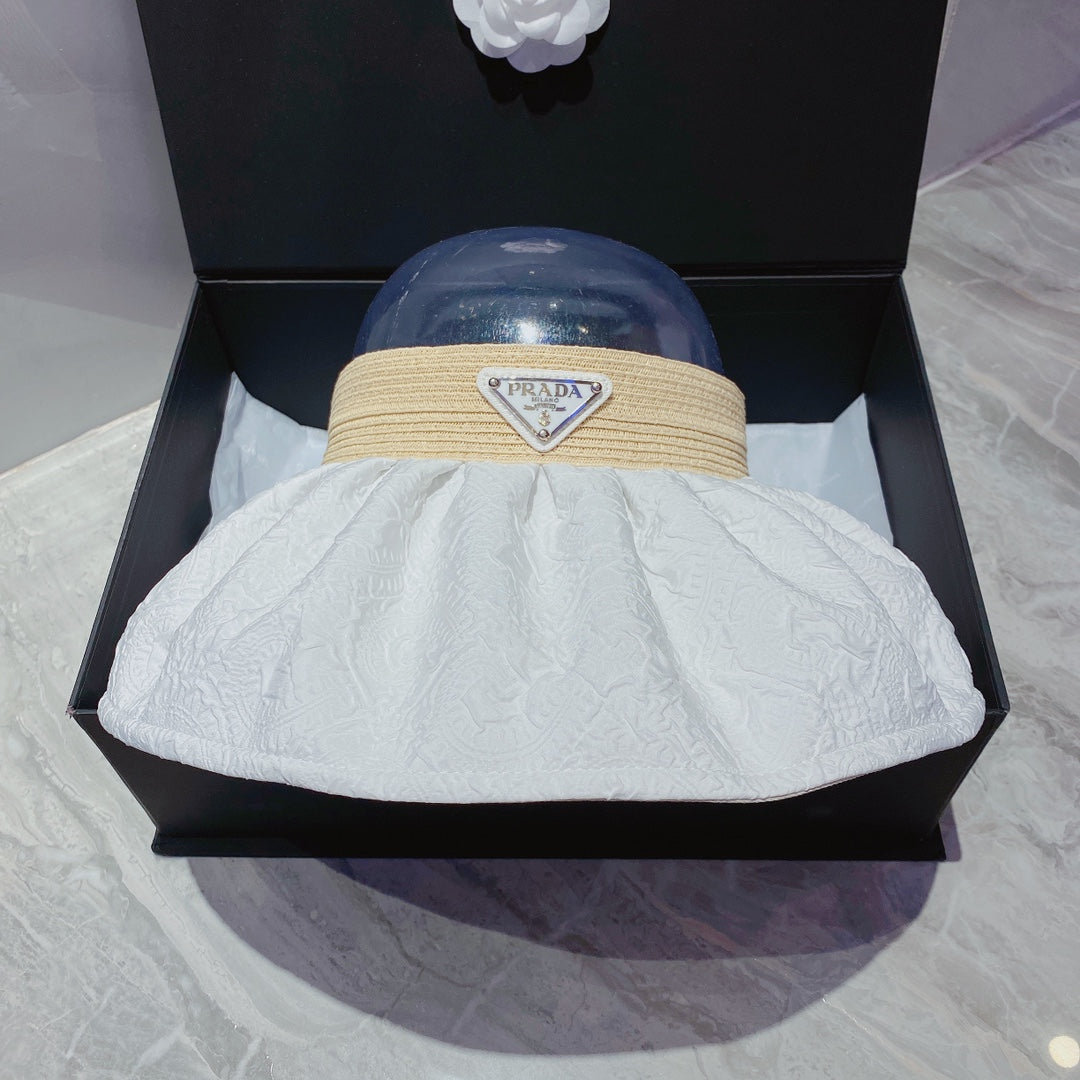 Prada foldable cotton sun visor front view