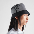 Prada full crystal bucket hat white rhinestone