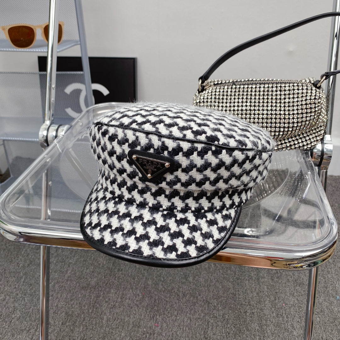 Prada houndstooth cotton bucket hat