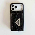 Prada iPhone 17 Pro Max card holder case in black