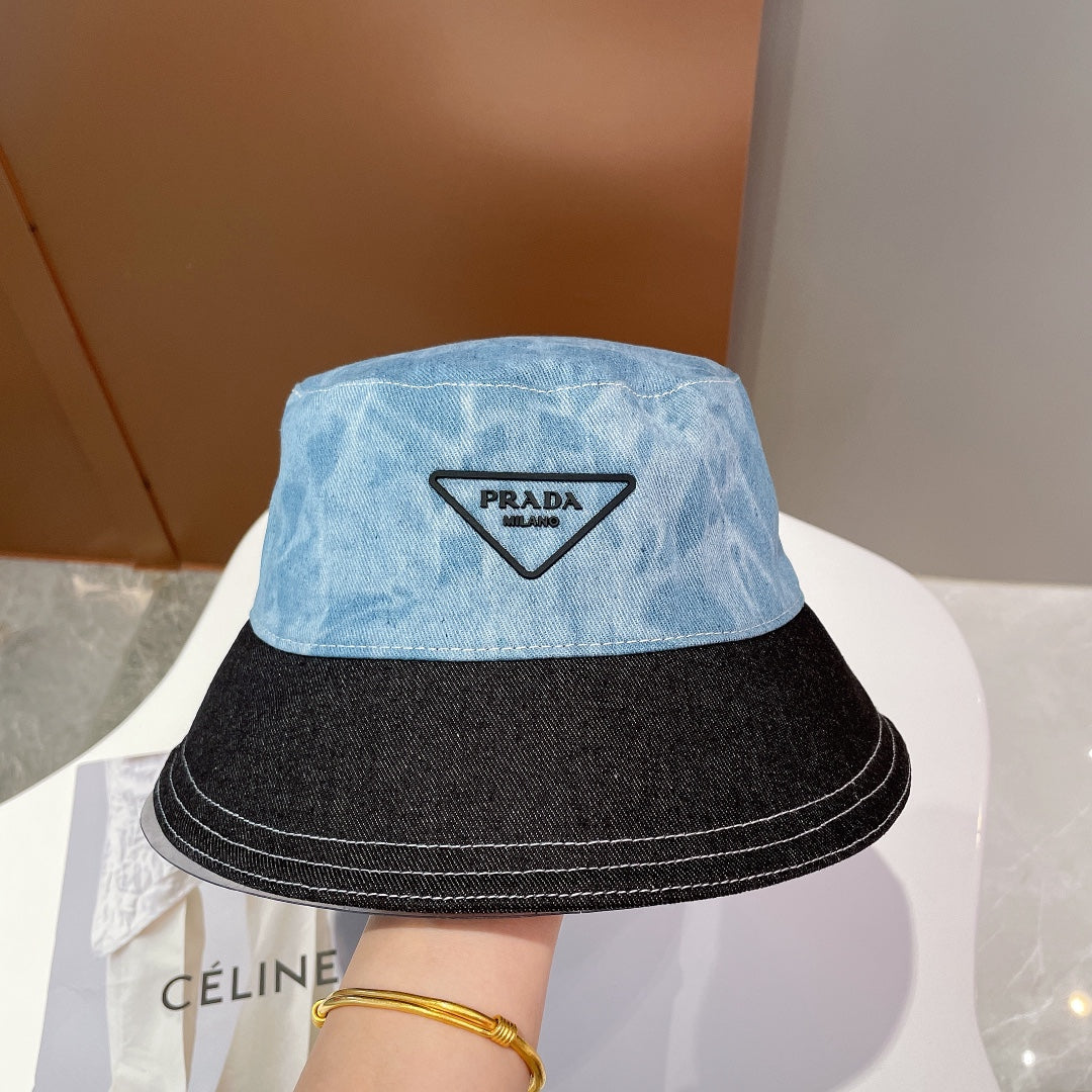 Prada light blue denim bucket hat