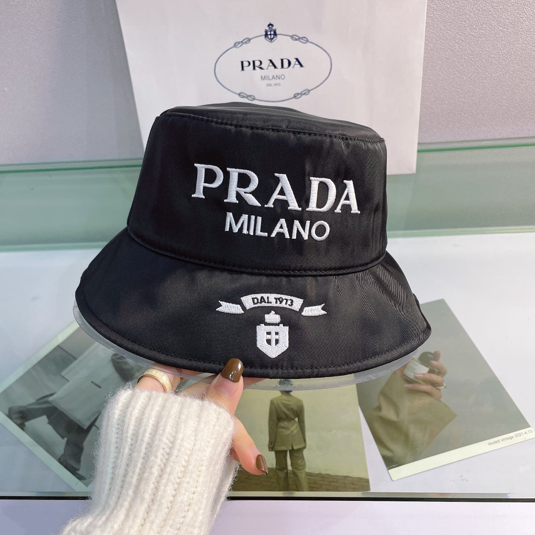 Prada logo cotton bucket hat
