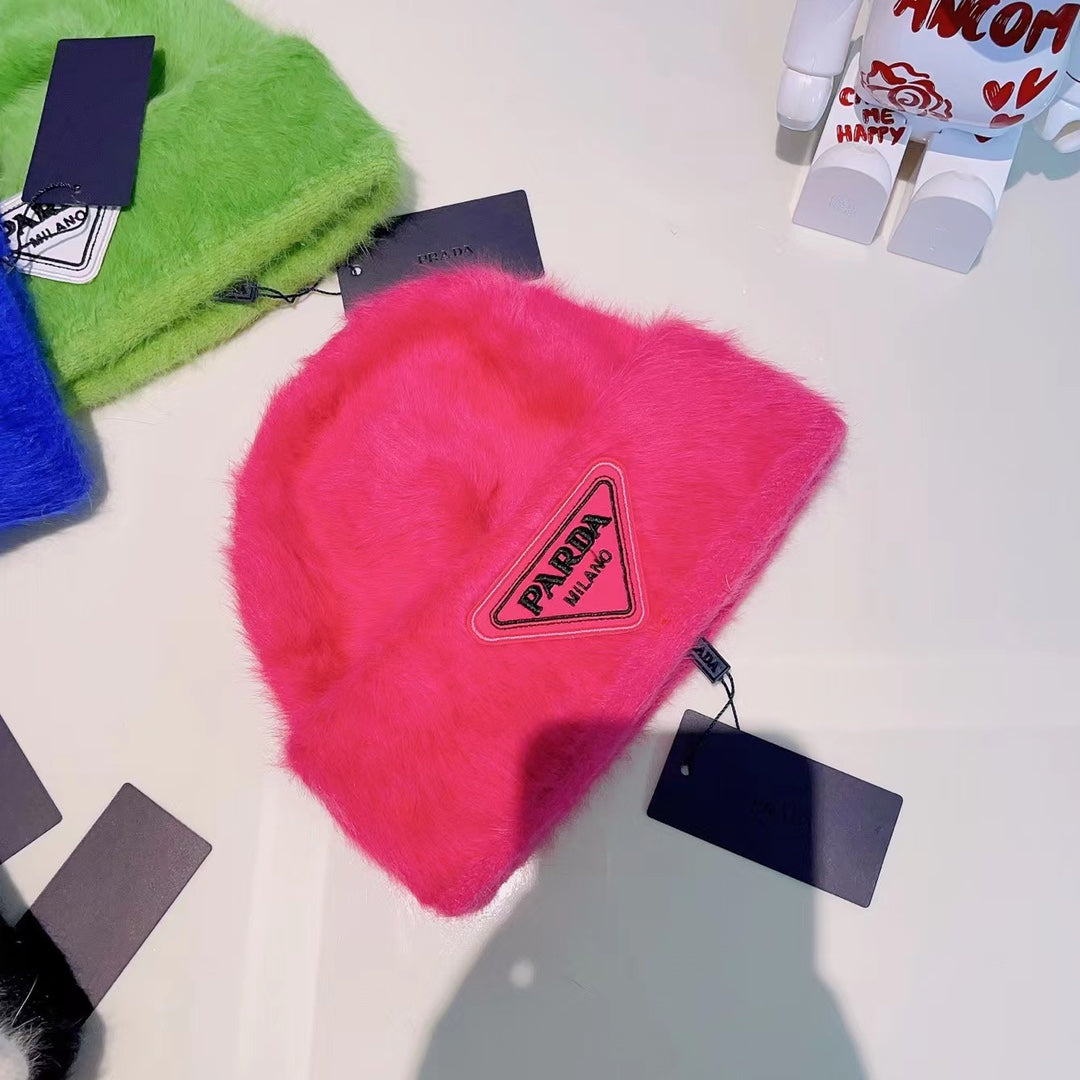 Prada rabbit hair knit hat