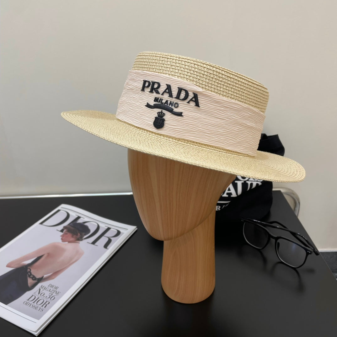 Prada raffia straw sun hat