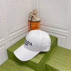 Prada triangle logo baseball cap white