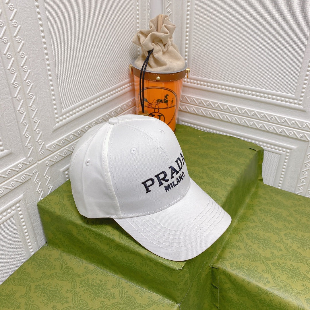 Prada triangle logo baseball cap white