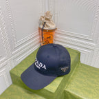 Prada triangle logo embroidered baseball cap black