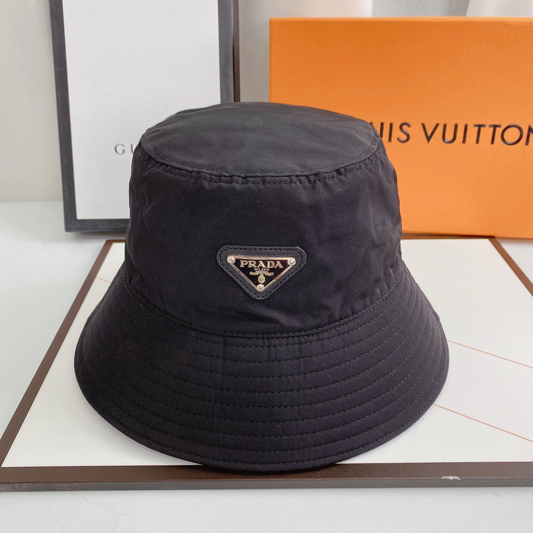 Prada triangle logo quick dry bucket hat black