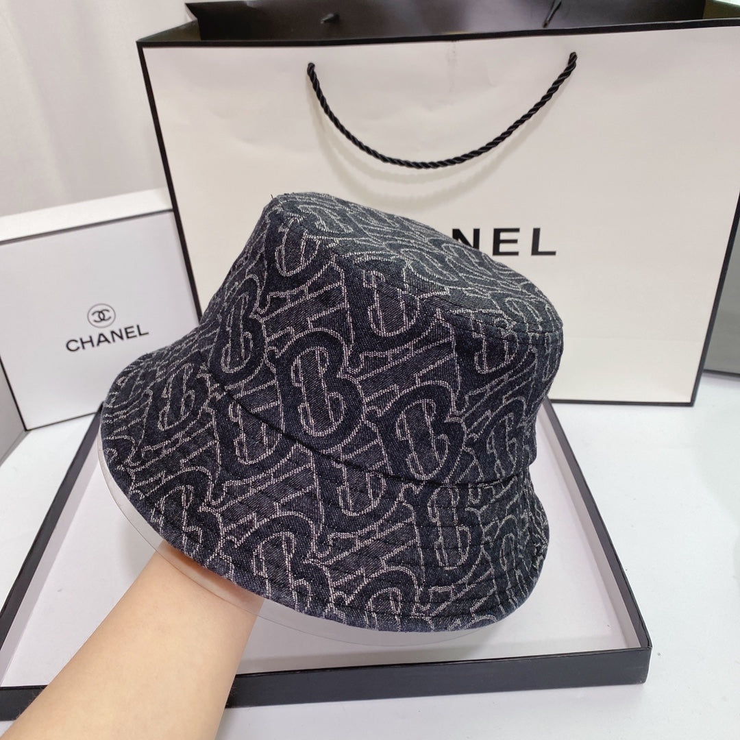 Premium Burberry cotton denim bucket hat