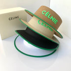 Premium CELINE raffia sun hat side view