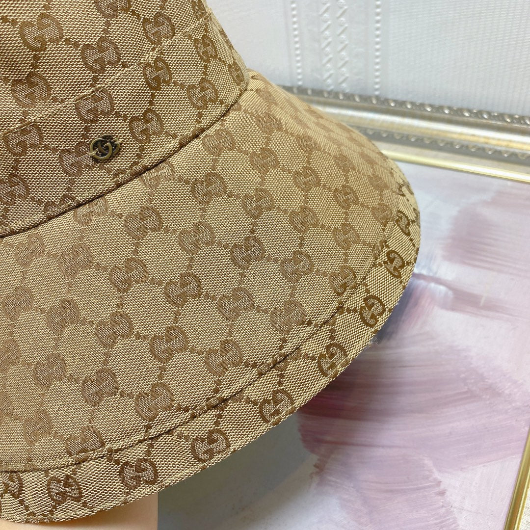 Premium Gucci GG monogram denim hat close up