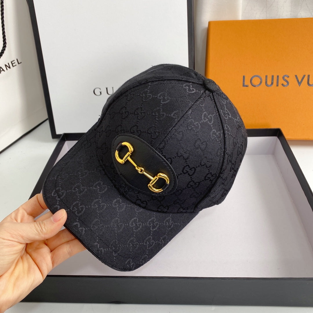 Premium Gucci canvas baseball cap close up