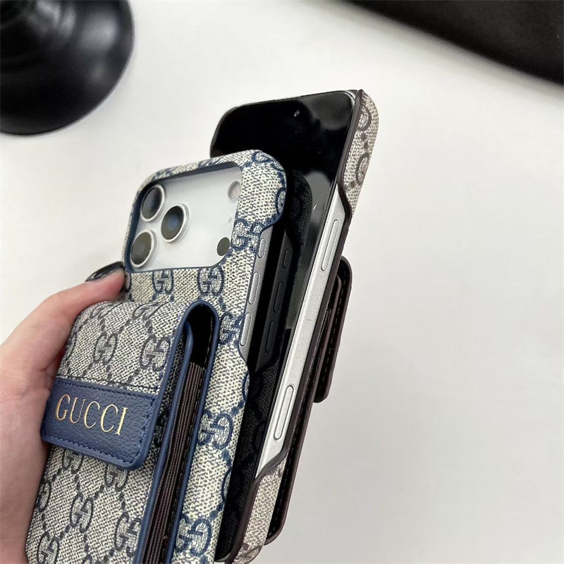 Premium Gucci iPhone 17 Pro Max case with strap