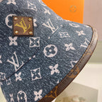 Premium Louis Vuitton canvas bucket hat detail