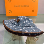 Premium Louis Vuitton canvas bucket hat detail