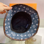 Premium Louis Vuitton canvas bucket hat detail