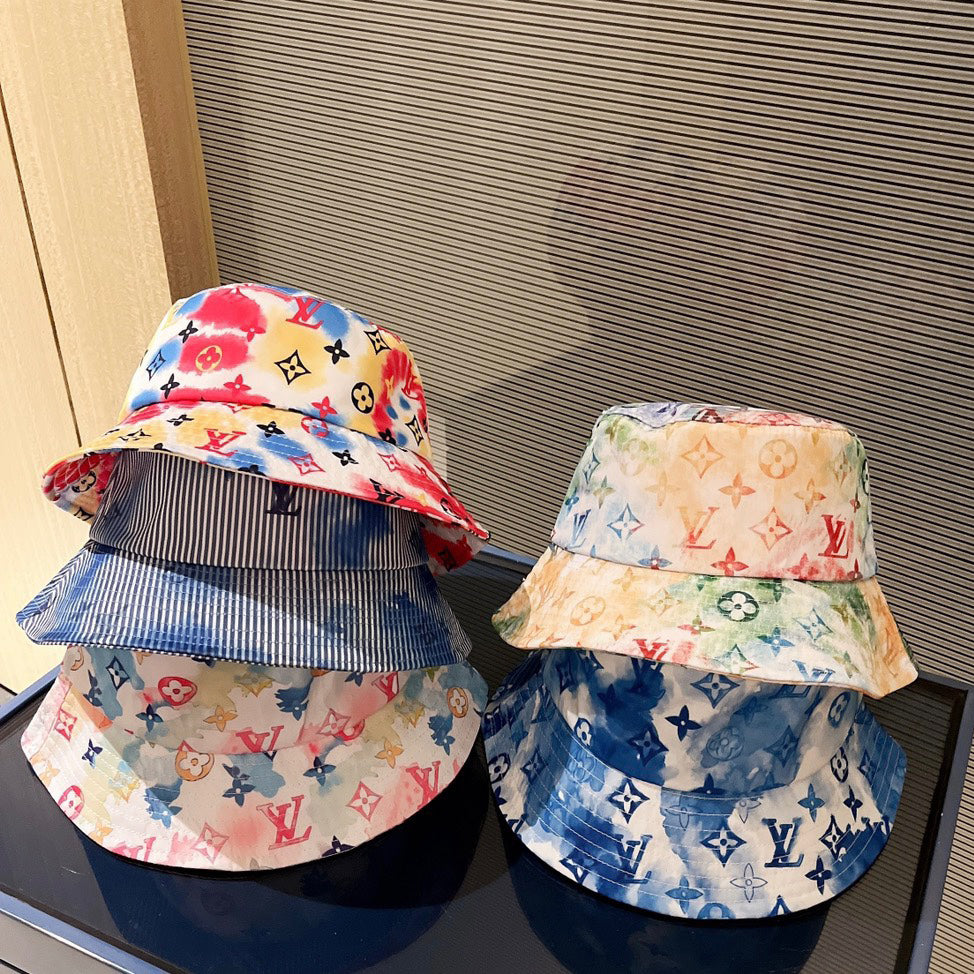 Premium Louis Vuitton cotton bucket hat detail