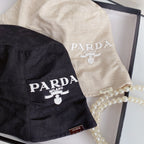 Premium Prada Milano cotton drill bucket hat close up