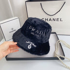 Soft plush Prada bucket hat
