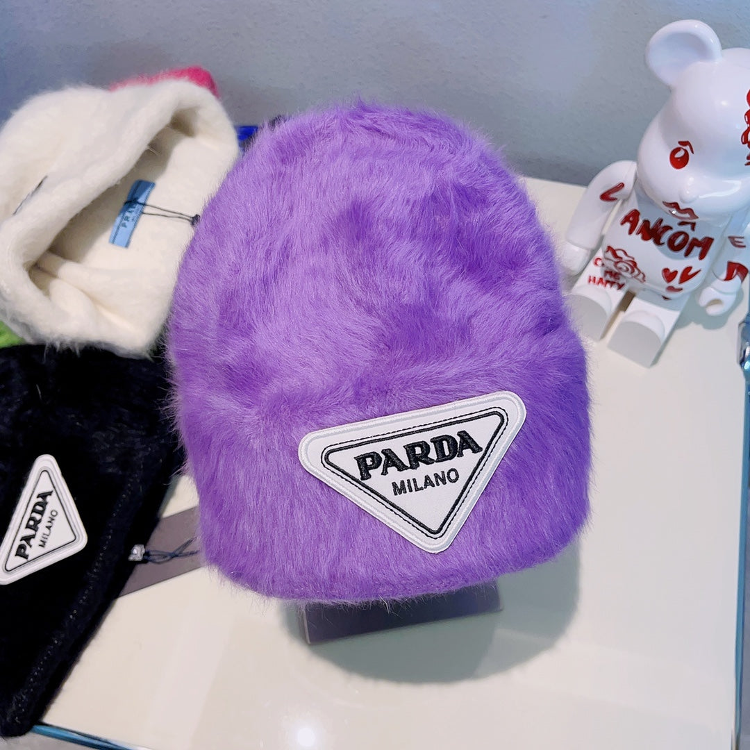 Soft rabbit fur winter hat
