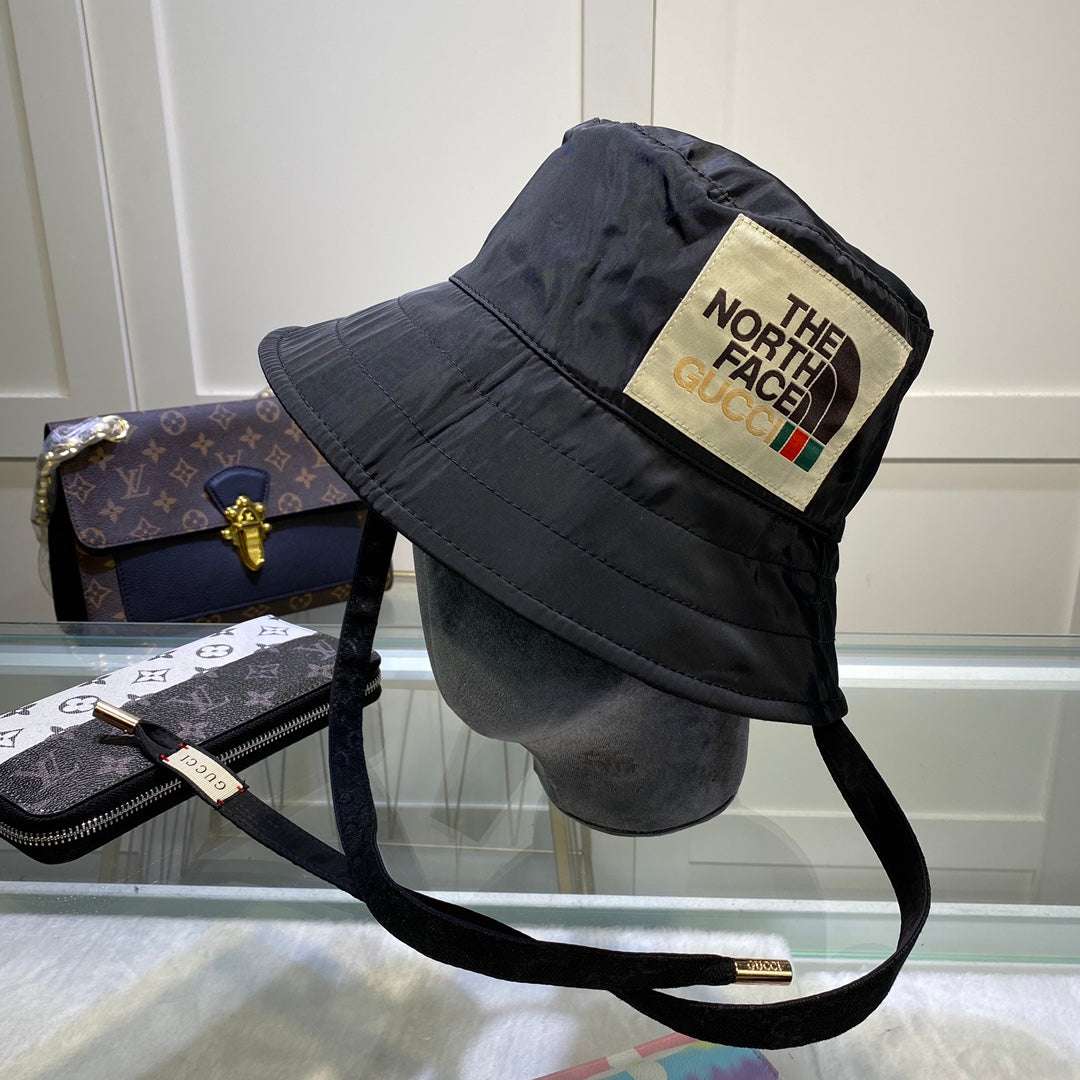The North Face reversible bucket hat black front view