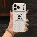 White Louis Vuitton designer phone case back view