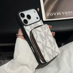 White Michael Kors monogram iPhone case close-up