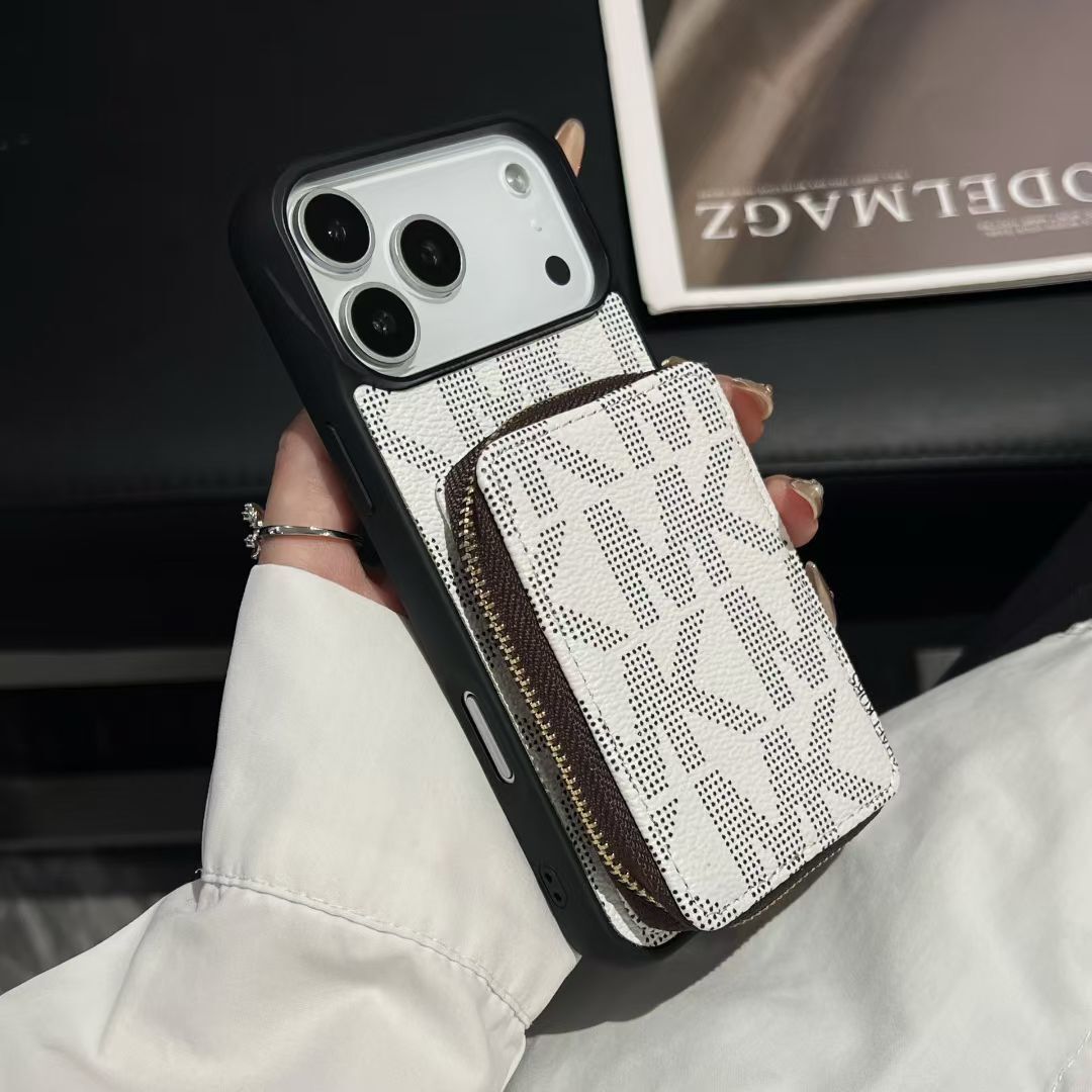 White Michael Kors monogram iPhone case close-up